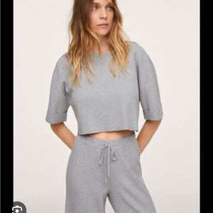 Mango gray cotton crop top